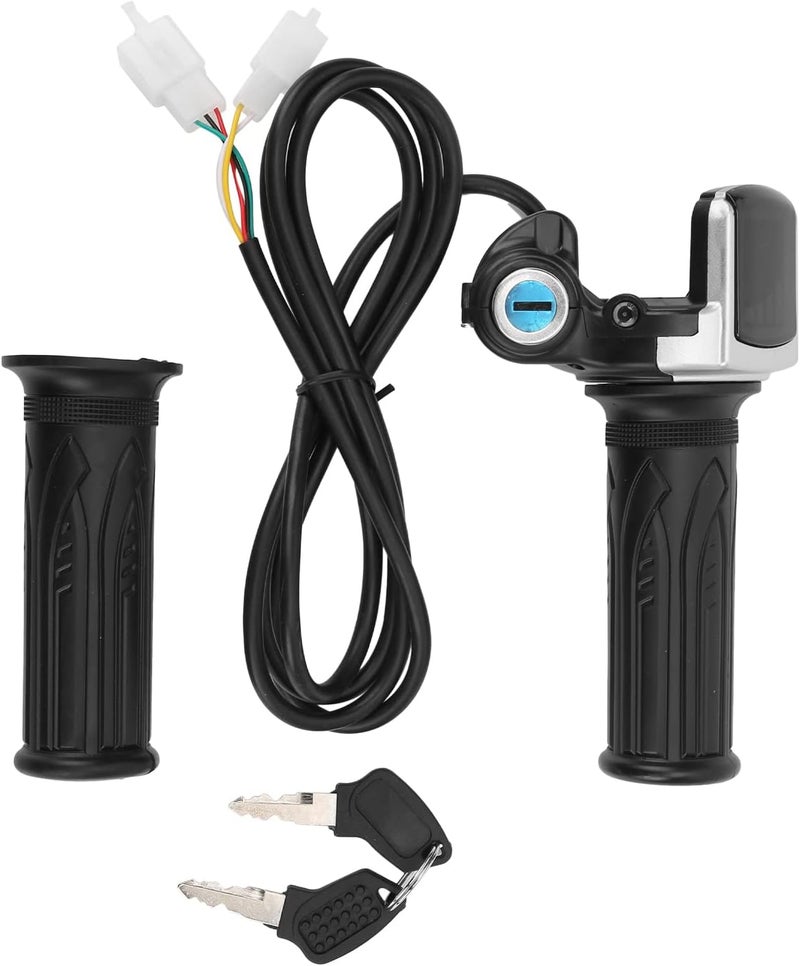 Espusta 48V Half Twist Throttle, Electric Bike Throttle with LED Display Grip Lock Key Set for Ebike Motorcycle Scooter - Image 1